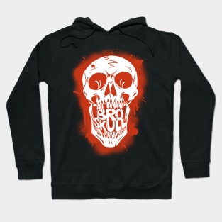 Broskull Logo V.1 White on Red Full size logo Hoodie